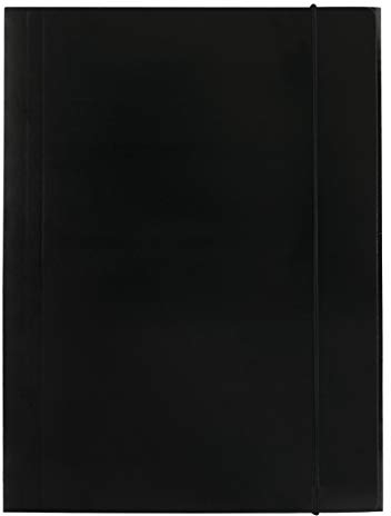 D.RECT 25 Stück Sammelmappe aus Karton - Postmappe mit Gummiband - 300g Schwarz