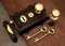 Infinity Decor Period Door Knob Set Antique Cast Iron/Brass Davenport Door Rim Lock (5 Choices) (Cottage Small)