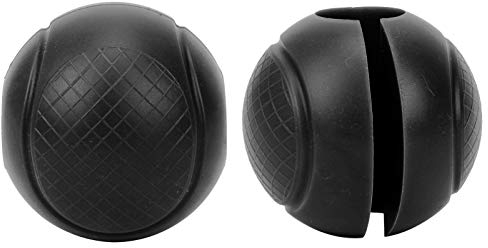 Keenso Gewichtheben Hantel Langhantel Griffe 2pcs Langhantel Griffe Runde Dicke Silikon Hantel Adapter Bälle Langhantel Griff(Black)