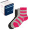 FALKE Unisex Kinder Socken Happy Triple Pack Giftbox K So Baumwolle gemustert 3 Paar, Mehrfarbig Blue Grey Pink 0010, 31-34