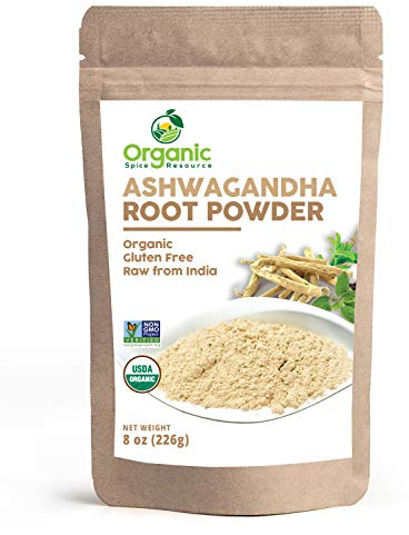 Organic Ashwagandha Root Powder -8 Ounce | Lab Tested for Purity | Resealable Kraft Bag,Non-GMO, Indian Ginseng, Withania Somnifera -100% Raw from India, by SHOPOSR (8 oz)