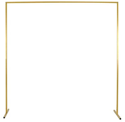 XJYMCOM Rectangle Wedding Arch 6.56ft Metal Garden Arch Wrought Iron Wedding Arch for Climbing Plants Roses Indoor Outdoor for Backyard Lawn Patio Courtyard Wedding Decorations(Gold)