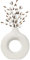 QUTHZZHY Weiße Donut Vase, Keramik Vase für Pampasgras, Nordic Ring Form Modern Deko, Moderne Home Decor, für Wohnzimmer,Flur,Hochzeit,Fenster(Weiß, M)