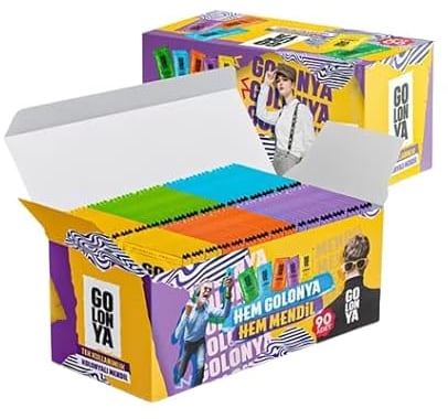 Golonya - Lot de 90 Serviettes Rafraîchissantes - Mix de Lingettes, 5 parfums - AQUA, FRESH BLOSSOM, MANDARINE, LEMON et REMIX - Teneur 70°