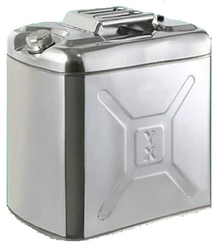 HAICN Stainless Steel Gasoline Barrels, Fuel Tank Gasoline Tank Water Container Cans for Diesel, Large Liquid Storage Tank of Gasoline,50L