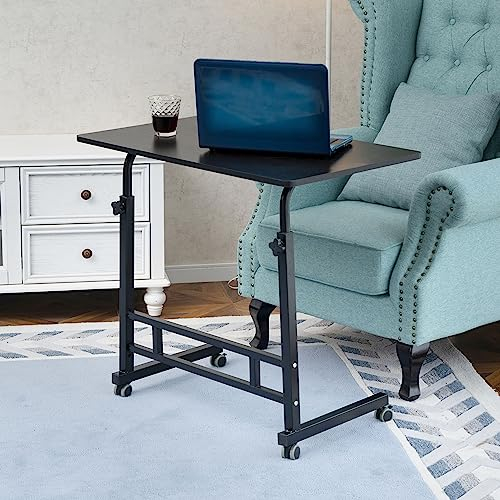 Aerkenga 60 cm Beistelltisch, Notebook-Ständer, höhenverstellbar, Schreibtisch für kleine Plätze, Schwarz