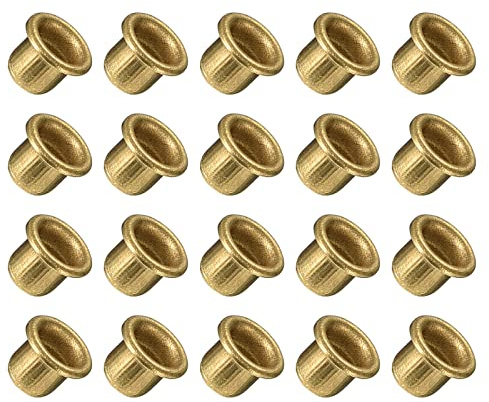 METALLIXITY Through Hole Rivet (5x5mm) 200Pcs, Copper Hollow Rivet Nuts - for Leather Canvas Clothes DIY Crafts Making, Copper Tone