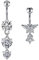 vcmart 2stk Bauchnabelpiercing 10mm Herz Schmetterling Anhänger Chirurgenstahl Silber Bauchpiercing Piercing Bauchnabel Schmuck 14G