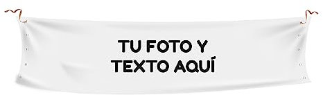 Pancarta personalizada con foto y texto. Pancarta para evento, pancarta feria, pancarta manifestación. Varios tamaños de pancarta (100 x 70 cm.)