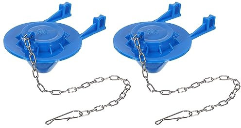 sourcing map Toilet Stopper Flapper, 2pcs Universal Toilet Flapper Replacement Fit 2 Flush Valve Toilet Leaking Flapper (Blue, 4.21x2.95)