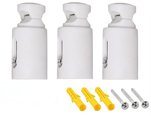 FUBESK Lot de 3 supports de rechange pour radiateur, sèche-serviettes, fixation murale blanche, espacement réglable, convient pour radiateurs de salle de bain droits ou incurvés