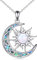 YAFEINI Sonne und Mond Kette Damen 925 Sterling Silber Opal Keltischer Mond Anhänger Halskette Abalone Sonne Schmuck Geschenk