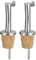 QUARKZMAN Inox Acier Bouteille Verseurs, 2pcs Auto Retourne Olive Huile Bec Verseur, Liège Conception Vin Bouteille Bouchons, pour Verse Liquide, Olive Huile, Vin, Vinaigre