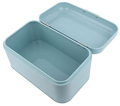 Color R Metal,Akozon Color R Metal Bread Bin Box Large Capacity Kitchen Storage Container (Blue)