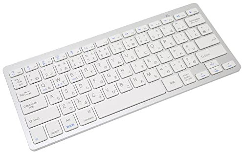 Portable Wireless Keyboard, QWERTY Layout Keyboard Mini 78 Keys Ultra Thin Keyboards Compact Korean Multi Device for, Mac, Tablet, Laptop White (Japanese)