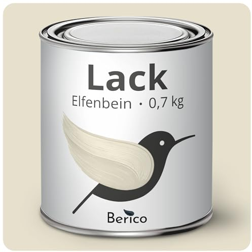 Berico Acryllack - Elfenbein Beige - 0,7 Kg - 4in1 Lack Buntlack Möbelfarbe Möbellack - Für Innen und Außen - Holz, Möbel, Metall & Fliesen