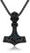 TwoAnts Thors Hammer Halskette 925 Sterling Silber Mjolnir Anhänger Halskette Nordische Wikinger Rune Valknut Amulett Kette Wikinger Schmuck Geschenke für Frauen Männer