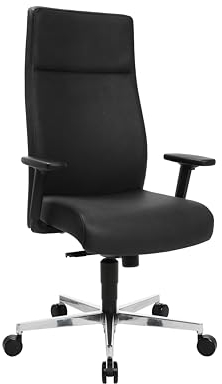 TOPSTAR Living Chairs Master 20, ergonomischer Schreibtischstuhl, Chefsessel mit bewegter Sitzfläche echt Leder schwarz