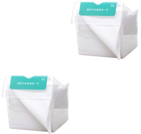 Healeved 2ensembles Serviettes Coton Jetables Lingettes Faciales Épaisses Et Portables Idéales Pour Maquillage Nettoyage Peau