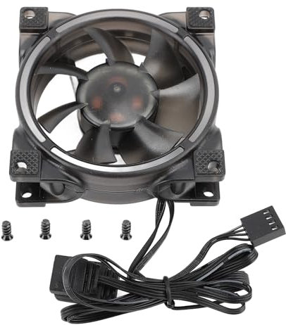 Ventilateur Silencieux, Ventilateur de Boîtier PWM ARGB 80 Mm, 7 Pales, Fonction PWM, 800-2500 Tr/min, pour PC