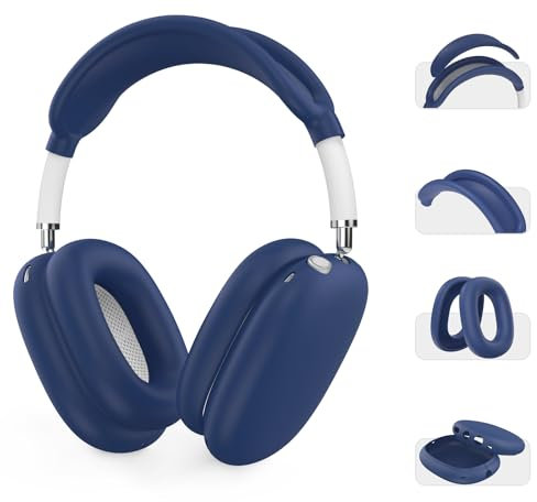 AHASTYLE Silikon Hülle für AirPods Max Case und Zubehör für AppleKopfhörer Max [4-in-1] [Passt in den Ladekoffer] Weiches Silikon AirPods Max Hülle Kompatibel mit Airpods Max 2024/2020