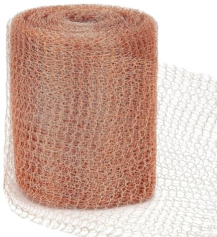 Kupferband Tierkontrollnetzfallen, Schneidbares Kupfergewebe, Kupferdraht gegen Schnecken 6m/10m/12m,Pflanzenschutz für Haus und Garten Kupfernetz (127mm*10m)
