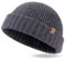 TOP-EX XL/XXL 100% Merino Wolle Fischer Beanie Herren KurzTrawler Beanie Mütze Damen Wintermuetze Strickmuetze Grau XL/XXL