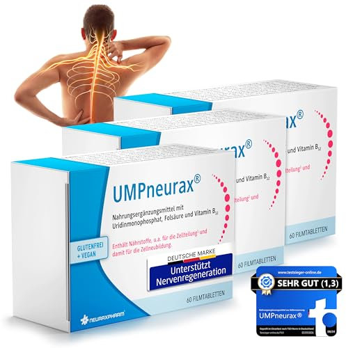 UMPneurax® - Nahrungsergänzungsmittel mit Uridinmonophosphat, Folsäure und Vitamin B12 | wertvolle Vitamine für Zellteilung & Zellneubildung | vegan & glutenfrei | 180 Filmtabletten