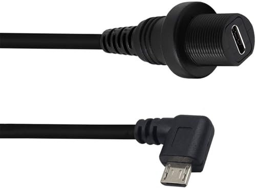 NOLOWY Câble USB 3.1 USB C femelle vers 5 broches mâle à angle droit pour tableau de bord de voiture, camion, bateau, moto, 30 cm