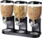 Greenfields Triple Dry Food Cereal Dispenser – Classic Storage Canister for Cornflakes, Candy, Sweets, Lentils, Nuts, Beans & Granola – Easy Control Kitchen Quick Dispenser, Black