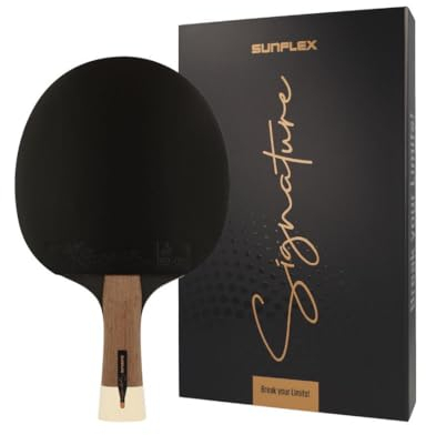Sunflex® Tischtennisschläger Signature XONOX | ITTF zertifizierter Belag | 1,8mm Schwamm | für Profispieler | 5-lagige Furniereschichten aus hochwertigen Hölzern | edle Aufbewahrungsbox
