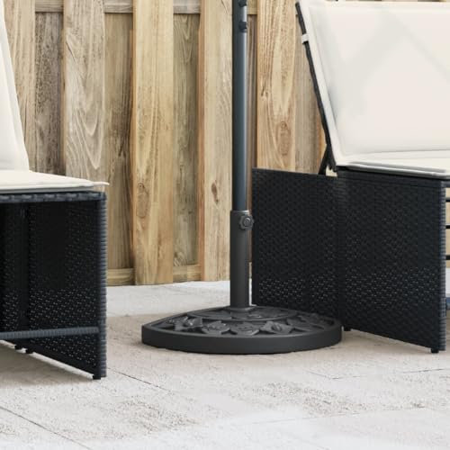 Sufrk Schirmständer für Pfosten Ø38/48 mm, 9 kg, halber runder Sonnenschirmständer aus Zementguss, für Garten, Veranda, Pavillon