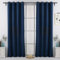 Viste tu hogar Pack 2 Cortinas Jacquard con Estampado de Hojas, Decoración Premium, Ideal para Salón de Otoño e Invierno, 150x260cm, Color Zafiro