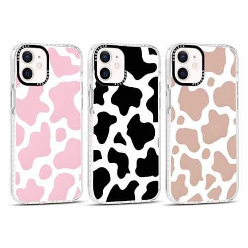 RUMDEY 3 Pack Clear Cow Print Phone Case for iPhone 11 6.1, Cute Girly Cow Pattern Design Case Shockproof Soft Slim TPU Silicon Anti-Scratch Hard Back Bumper Funda Cover for Women Girls