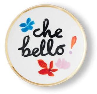 BITOSSI Home Porzellanteller Che Bello – Kollektion mit Liebe, Ø 17 cm, goldfarbener Rand, Design Chiara Perano