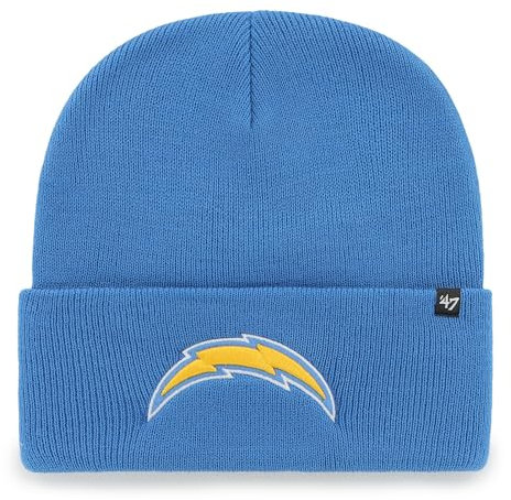 '47 NFL Los Angeles Chargers Unisex Cuff Knit, Beanie, Team Logo, Farbe Blau Raz
