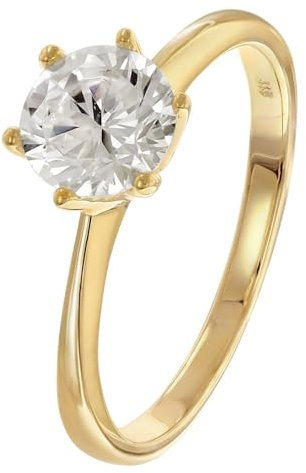 GLIZZ Damenring Gold 333/8K mit Zirkonia elegantes Schmuckstück für modische Frauen, zauberhaftes Accessoire GL8790-54 Ringgröße 54/17,2