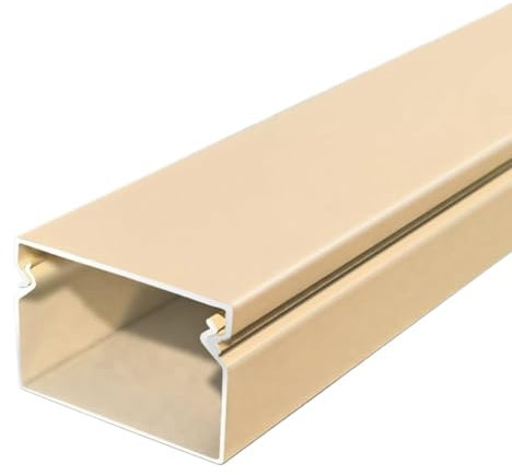 Kabelkanal, Kabelabdecker, abnehmbare Kabelabdeckung aus Aluminium oben for Kabelmanagement, Boden- und Wandkabelabdecker, 1 m Länge(Beige)