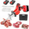 Générique Machine à Scie à Os Portable Durable Scie De Boucherie Domestique Commerciale éLectrique Scie à Os De Boucher Portative avec Lames De Scie pour Couper La Viande/Os/Bois,2 Batteries