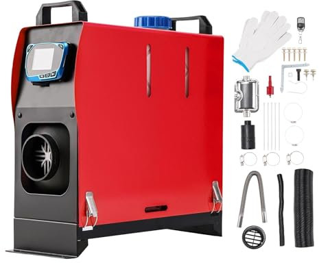 Riscaldatore ad aria diesel 8KW 24V, riscaldatore diesel tutto in uno con interruttore LCD e telecomando Riscaldamento rapido, riscaldamento notturno portatile a gasolio silenzioso per camper, auto,