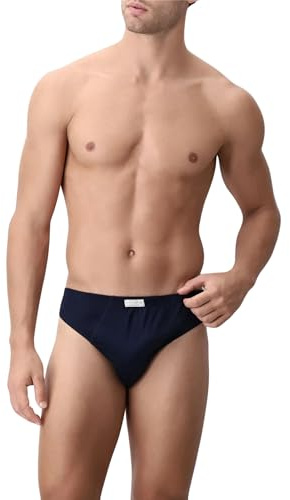 Cagi 1208, set di 6 slip da uomo, 100% cotone, tessuto filo di Scozia bianco