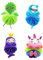 FRCOLOR 4stücke Cartoon-badeblumen Für Junge Mädchen Weiche Und Sanfte Badekugeln Für Angenehmes Duscherlebnis Für Junge Mädchen Und Kleinkinder Mit Kreativen Tiermotiven