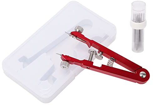 Strumento di rimozione a fascia di orologi Evtscan, pinze per barra a molla in lega di alluminio, 6 spille extra, robuste, per gli appassionati di riparazioni di orologi, (Red)