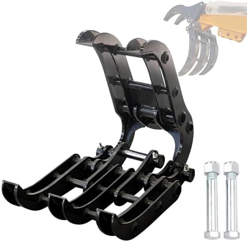 1-2 Tonnen Minibagger-Greiferbefindungen, Gärten Orchards Mechanische Minibagger-Zubehör Metallgrabungen, 120° Holzgräber für Bewegliche Baumstämme und Unregelmäßige Objekte