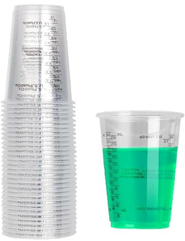 Vaso Mezclador de Resina Epoxi, Vaso Mezclador de 30 Piezas con Escala, Medidor de Plástico de 240 ml, Reutilizable, para Mezclar Líquidos, Resina y Pigmentos