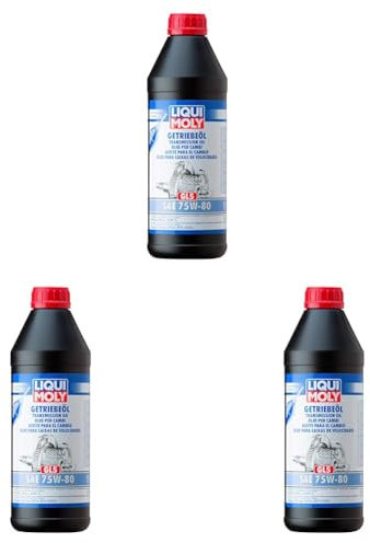 LIQUI MOLY Getriebeöl (GL5) 75W-80 | 1 L | Getriebeöl | Hydrauliköl | Art.-Nr.: 3658 (Packung mit 3)