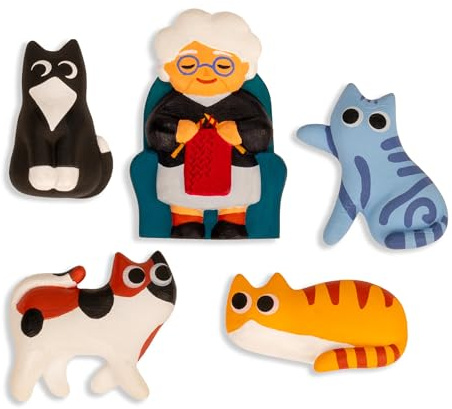 Kikkerland Cat Lady Magnete, 5er Set