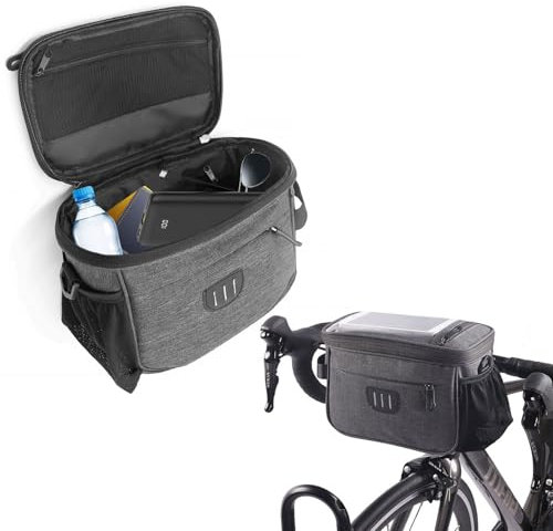 XIONGXIAOZHI 5L Fahrradkorb vorne Tasche, Wasserdicht Fahrradtasche Lenker mit Touchscreen, Abnehmbarer Schultergurt, Regenschutz - Universal für E-Bike, Mountainbike, Citybike