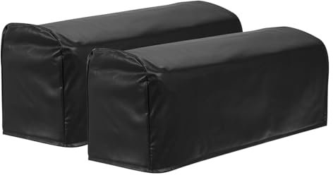 sourcing map Armlehnenbezüge aus PU-Leder, Vintage-Stil, dehnbar, rutschfest, Möbelschutz für Stühle, Couch, Sofa, Relax, Schwarz, 2 Stück