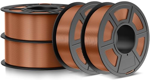 JAYO PLA Silk Filament 1.75mm Kupfer*4 4.4KG, Shiny PLA 3D Filament | Edler Seidenglanz, Steuerbarer Glanz, Bruchfest, Einfach zu drucken, Neatly Wound, Maßgenauigkeit +/- 0.02